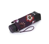 Isotoner Paraguas compacto, resistente, ultra repelente al agua, con apertura manual, Pensamientos de flores, ST