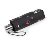 Isotoner Paraguas x-tra sólido anti-vuelco, ultra impermeable, apertura/cierre automático, Corazón Rojo, ST