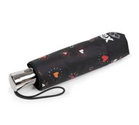 Isotoner Paraguas x-tra sólido anti-vuelco, ultra impermeable, apertura/cierre automático, Corazón Rojo, ST