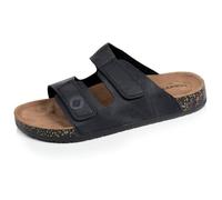 Isotoner Sandalias de hombre con doble brida scratch, plantilla parche tacón ultra cómodo, EU, Negro , 44 EU