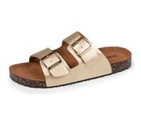 Isotoner - Sandalias de mujer con doble brida ultra cómodas, plantilla de piel, EU, dorado, 36 EU