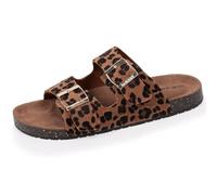 Isotoner Sandalias de mujer con dobles tiras, plantilla interior con talón ultra cómodo, EU, leopardo, 37 EU