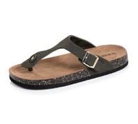 Isotoner - Sandalias de mujer con una sola brida tong caqui, plantilla parche de tacón ultra cómodas, EU, caqui, 36 EU
