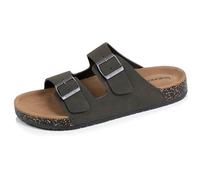 Isotoner Sandalias hombre plantilla piel, parche talón confort everywear y soporte para plantar, sandalias para caminar, EU, caqui, 45 EU