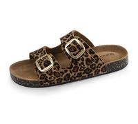 Isotoner Sandalias mujer plantilla cuero parche talón confort everywear, leopardo, 38 EU