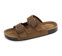 Isotoner Sandalias mujer plantilla cuero parche talón confort everywear, marrón claro, 38 EU