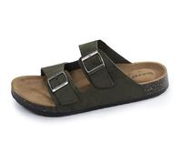 Isotoner - Sandalias para hombre con doble brida ultra cómodas, caqui, 45 EU