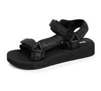 Isotoner Sandalias para mujer, suela cómoda y ligera, 3,5 cm, sandalias de playa, piscina, senderismo, EU, Negro , 39 EU