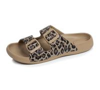 Isotoner - Sandalias para mujer, suela extra flex, ligera, parche de tacón ultra confort, EU, Leopardo Beige, 36 EU