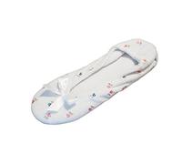 Isotoner Sandalias planas con bordado de Terry Ballerina para mujer, Lazo suave blanco, 37.5/38.5 EU