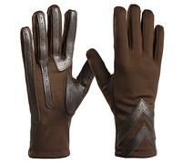 Isotoner Guantes de Elastano para Clima frío para Mujer, marrón-Smartdri, S-M