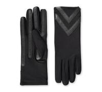 isotoner Spandex Touchscreen Cold Weather Gloves with Warm Fleece Lining and Chevron Details Guantes para Clima Fro, Negro Sólido-Smartdri, S-M para Mujer