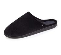 Isotoner - Zapatillas para hombre, ultra cómodas y ligeras, de algodón orgánico, Negro , 43 EU