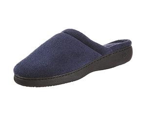 Isotoner Women's Classic Terry Clog Slippers Slip, Navy, Medium / 7.5-8 M US