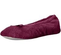 isotoner Women's Moisture Wicking and Suede Sole for Comfort and Fabric, Rose Violet Chevron, 9.5-10.5
