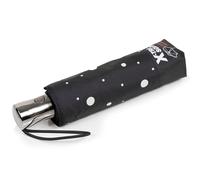 Isotoner X-tra - Paraguas antivuelco sólido ultra resistente al agua, apertura y cierre automático, color verde, Guisantes Negro/Amarillo, ST