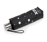 Isotoner X-tra - Paraguas antivuelco sólido ultra resistente al agua, apertura y cierre automático, color verde, Guisantes Negro/Amarillo, ST