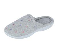 isotoner Zapatillas clásicas de Terry para Mujer, Talla 35,5/36 EU, Heather Grey Flower, 37.5/38 EU