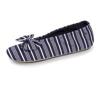 Isotoner - Zapatillas de bailarina para mujer, gran nudo y suela de goma, Rayas marineras, 36 EU