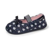 Isotoner - Zapatillas de bailarina para niña elástica y antideslizante, azul marino, 34 EU