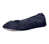Isotoner Zapatillas de ballet Chevron Microterry para mujer, azul marino, 39/40.5 EU