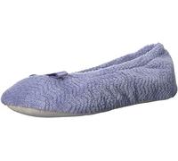 Isotoner Zapatillas de ballet Chevron Microterry para mujer, Hojas perennes, 41/42.5 EU
