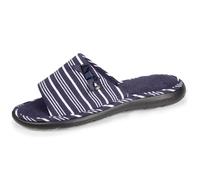 Isotoner Zapatillas de casa Chinelas abiertas mujer, pantuflas rayas 100% algodón bio verano