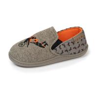 Isotoner - Zapatillas de deporte para mocasines para niño, fácil de poner, suela antideslizante, Caqui Chiné, 29 EU