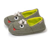 Isotoner - Zapatillas de deporte para mocasines para niño polar, suela de goma antideslizante, EU, Caqui Chiné, 27/28 EU