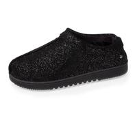 Isotoner - Zapatillas de deporte para mujer, parte superior, piel, suela confort, Negro nacarado, 38 EU