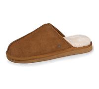 Isotoner - Zapatillas de piel sintética para hombre, de piel e interior, ultra suave, marrón claro, 42 EU