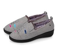 Isotoner - Zapatillas deportivas para mujer, ultra cómodas y ligeras, fáciles de poner, tacón de 4,5 cm, gris multicolor, 40 EU