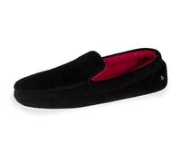 Isotoner - Zapatillas mocasines para hombre, suela de piel, Negro , 46 EU