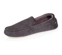 Isotoner - Zapatillas para hombre ultra cómodas y ligeras, de algodón orgánico y suela de piel, gris oscuro, 41 EU