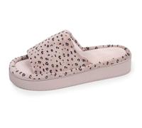 Isotoner - Zapatillas para mujer (plataforma abierta, 3,5 cm), Leopardo Rubor, 38 EU