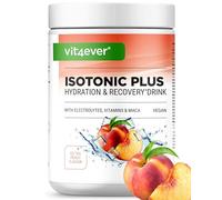 Isotonic Plus Drink - 1050 g Bebida isotónica en polvo con carbohidratos, electrolitos, vitaminas y maca - Fórmula de hidratación y recuperación - vegana (Peach Iced Tea)