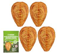 ISOTRONIC Nido de Avispas Señuelo - Ahuyentador de Avispas y Avispones para Jardín y Balcón - Resistente a la Intemperie - Simulación de Nido Natural Sin Veneno (4 Piezas)