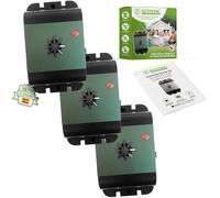 ISOTRONIC Repelente Ultrasónico de Aves - A Pilas para Palomas, Gorriones y Gaviotas - Ideal para Balcones, Azoteas y Jardines - Alcance Efectivo 40 m² - Pack de 3 Unidades