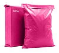 iSOUL 10 bolsas grandes para correo, 17 x 24 pulgadas, fuertes y vintage para envíos postales [uso en paquetes, entrega, envío, correo, paquete] [43,2 x 61 cm] bolsa rosa intenso