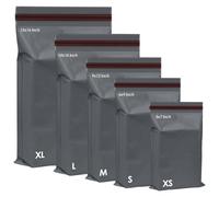 iSOUL - 125 bolsas autoadhesivas para envíos postales, color gris, surtidas, 5 tamaños, 25 de cada paquete iSOUL extra pequeño a grande, surtido de correos, envíos postales, paquetes, bolsas de