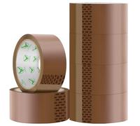 iSOUL Cinta de embalaje, 6 rollos de cinta de embalaje de bajo ruido, fuerte y resistente, cinta marrón de 48 mm x 66 m para cajas de embalaje, cinta de mudanza, cinta de embalaje, cinta de embalaje