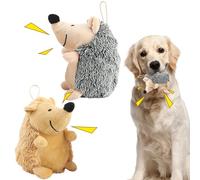 ISOYTERO Juguete para Perros de Hedgehog 2 PCS No tóxico Juguetes Squeaky Dog Squeaker Plush Relled Animal Toys para aburrimiento Lindo Chew para Small Middle Black and Brown