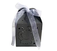 iSpchen 50 cajas de regalo con tapa amor elefante bebé manualidades regalo ki regalos regalos cajas de caramelos presentados boda fiesta Navidad caja de cartón caja de regalo de carbón plateado