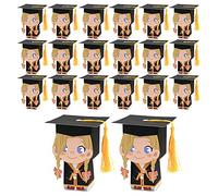 iSpchen 50 cajas de regalo decorativas de graduación, sombrero de graduación en forma de caja de caramelos, con borla, para graduaciones, decoración, regalos, embalaje, #02
