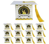 iSpchen 50 unidades de cajas de regalo decorativas para fiestas de graduación, decoración para fiestas de graduación, color blanco