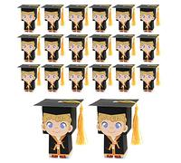 iSpchen 50 unidades de regalo de graduación para sombrero de doctor, caja decorativa de dibujos animados para niños y niñas, caja de regalo, caja de regalo de graduación, decoración de soltero, caja