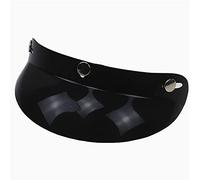 iSpchen Casco de Motocicleta, Visera Solar Casco Abierto Retro Casco con 3 Hebillas Borde de Lente de Cara Recta-Negro, Accesorios de Motocicleta