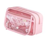 iSpchen Estuche para lápices, varios compartimentos, estuche para las vacaciones para estudiantes de primaria, estuche escolar para regalos de cumpleaños, Rosa., talla única