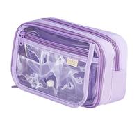 iSpchen Estuche para lápices, varios compartimentos, estuche para las vacaciones para estudiantes de primaria, estuche escolar para regalos de cumpleaños, morado, talla única