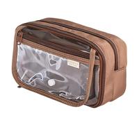 iSpchen Estuche para lápices, varios compartimentos, estuche para las vacaciones para estudiantes de primaria, estuche escolar para regalos de cumpleaños, café, talla única